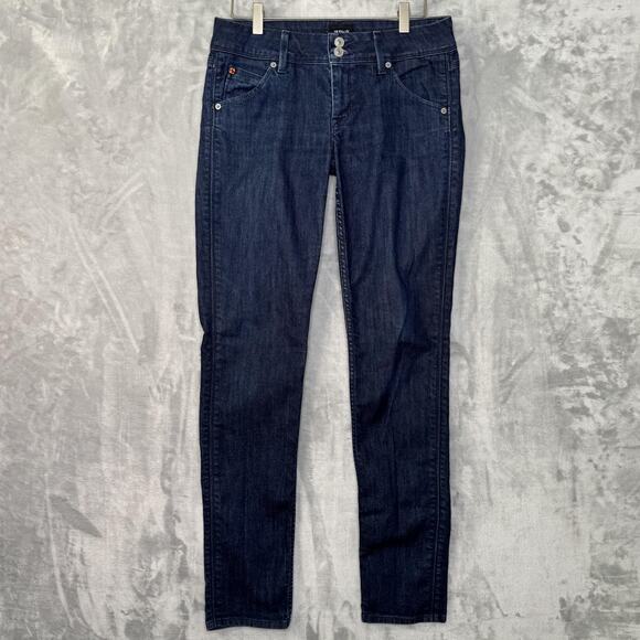 Hudson Jeans Womens 28 Dark Wash Blue Collin Flap Skinny Flap Stretch Denim - Picture 1 of 10